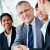 Business group portrait - Six business people working together. A diverse work group.